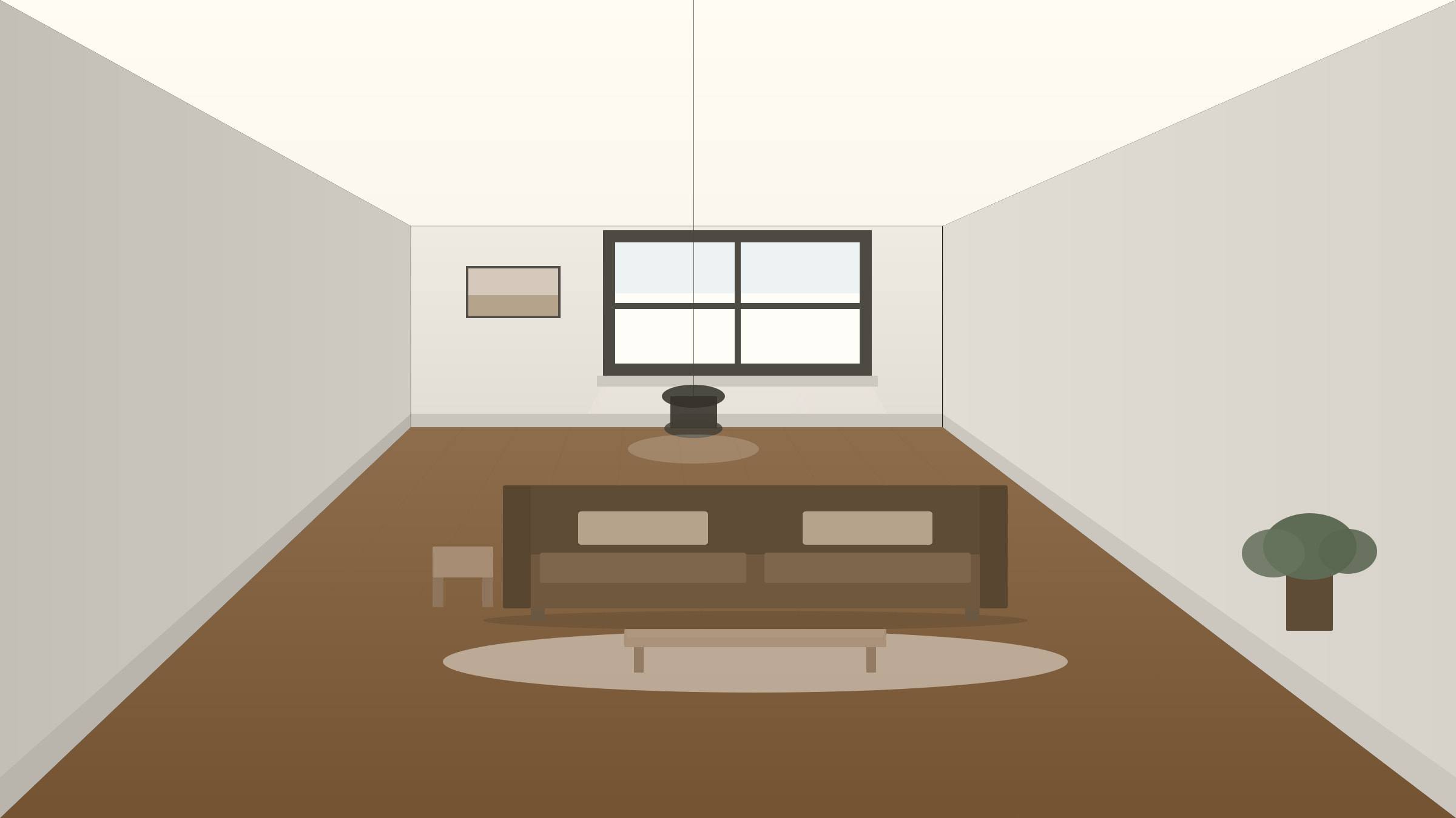 Open-plan kitchen with a long honed Kota stone island and oiled teak cabinet fronts under north light