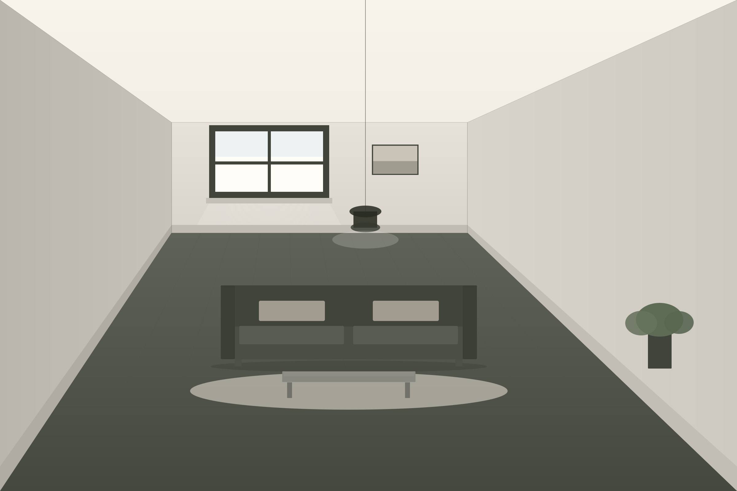Studio kitchen and informal seating at the end of the circulation spine