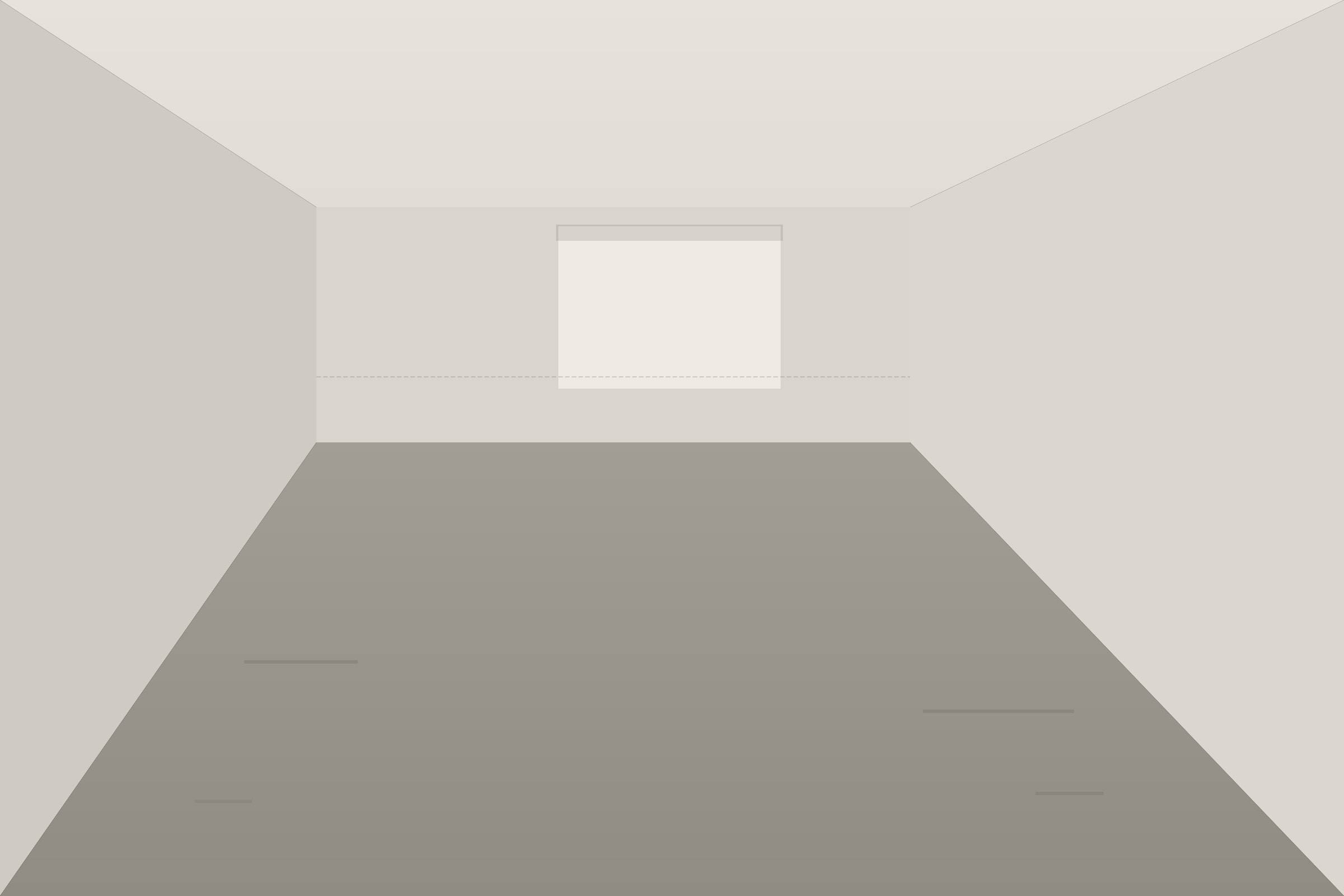 The original bare floor plate with an exposed concrete slab and no acoustic treatment