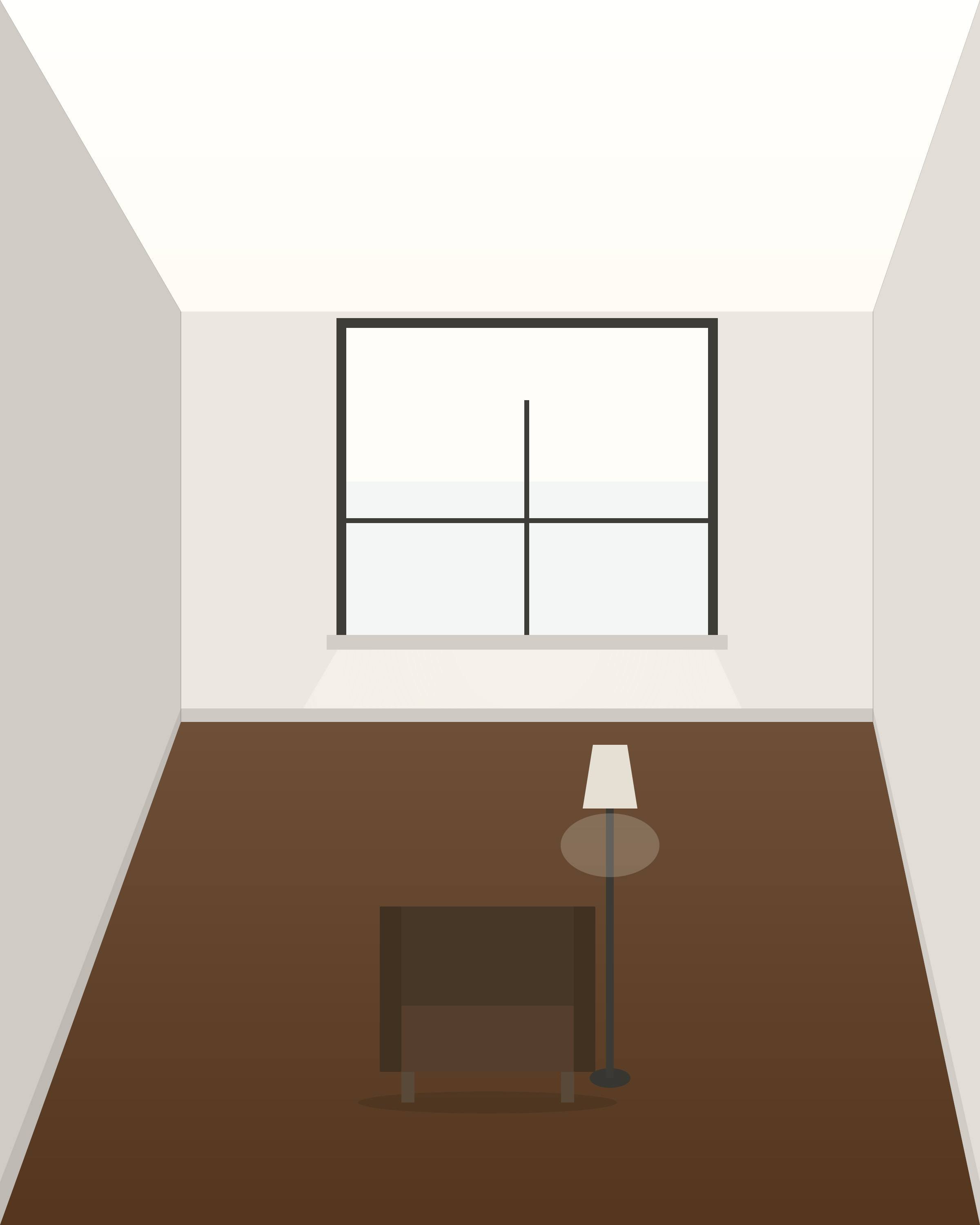 The storage wall at full height with shadow-gap openings and no visible handles