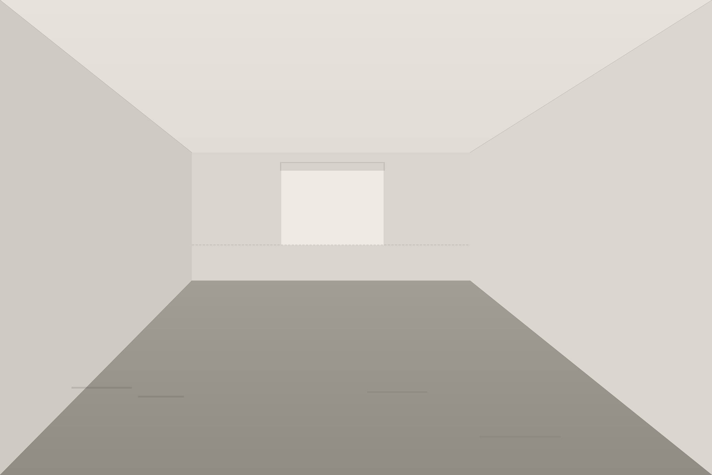 The original corridor with freestanding cupboards narrowing the route to under 700mm